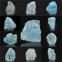 Aquamarine Blue Crystals Lot from Skardu, Pakistan