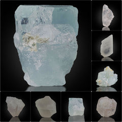 Etched Aquamarine and Morganite Crystals lot