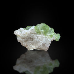 Green Tourmaline on Quartz Crystals Matrix from Afghanistan