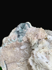 Blue Fluorite combined with Quartz Cluster on Matrix from Afghanistan
