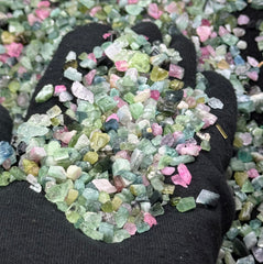 Pink & Green Tourmaline Rough Lot from Afghanistan – 448 g Mineral Lot