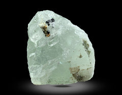 Etched Green Fluorite Crystals with Schorl Lot from Skardu