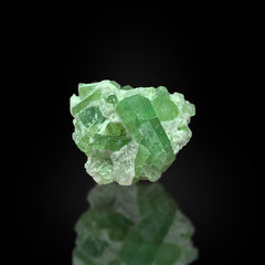Green Tourmaline on Quartz Crystals Matrix from Afghanistan