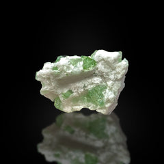 Green Tourmaline on Quartz Crystals Matrix from Afghanistan