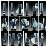 Black Tourmaline Specimen Lot from Pakistan – 17 Pieces