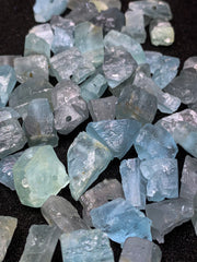 Drilled Aquamarine Rough Crystals from Afghanistan – 140 g Mineral Lot