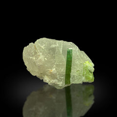 Green Tourmaline on Quartz Matrix Afghanistan