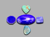 Polished Lapis Lazuli, Aragonite & Opal – 130 g | 9 Pieces
