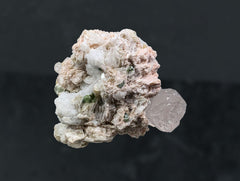 Green Tourmaline with Quartz and Lepidolite Mica from Afghanistan – 74 g