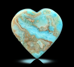 Blue Aragonite Polished Heart Shape from Pakistan