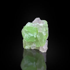 Green Tourmaline on Quartz Crystals Matrix from Afghanistan