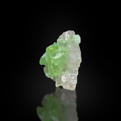 Green Tourmaline on Quartz Crystals Matrix from Afghanistan