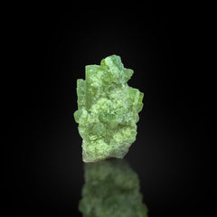 Green Tourmaline on Quartz Crystals Matrix from Afghanistan