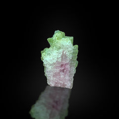 Green Tourmaline on Quartz Crystals Matrix from Afghanistan