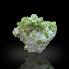 Green Tourmaline on Quartz Matrix Afghanistan