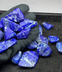 Drilled Lapis Lazuli Beads from Afghanistan – Blue Nuggets with Pyrite 463 g