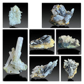 Lustrous Laser Quartz Crystal Cluster Lot – 7 Pieces