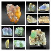Mixed Mineral Specimen – Iron Coated Quartz, Calcite, Green Fluorite, Diopside & Sphene