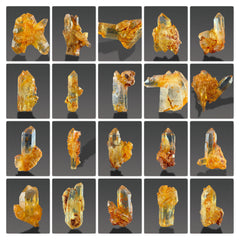 Iron Coated Quartz Crystals from Pakistan – Lustrous 20 Piece Mineral Lot
