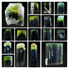 Green Cap Tourmaline Crystals from Afghanistan – 17 Piece 52 g Lot