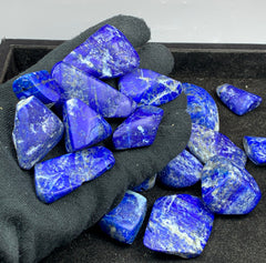 Drilled Lapis Lazuli Beads from Afghanistan – Blue Nuggets with Pyrite 463 g