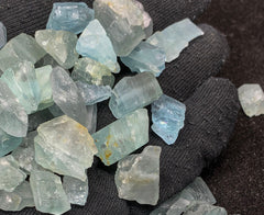 Drilled Aquamarine Rough Crystals from Afghanistan – 140 g Mineral Lot