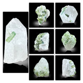 Bi-Color Tourmaline with Quartz Lot from Afghanistan – 254 g 7 Pieces