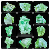 Green Tourmaline with Quartz Specimen Lot from Pakistan – 41 g | Lot of 11