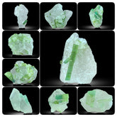 Green Tourmaline with Quartz Lot from Afghanistan – 100 g | Lot of 9