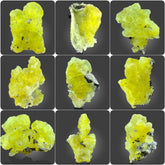 Yellow Brucite Crystals on Matrix from Baluchistan, Pakistan – 126 g | 9 Pieces