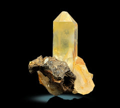 Natural Iron Coated Quartz Cluster on Matrix from Pakistan
