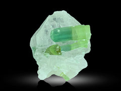 Green Tourmaline with Quartz Lot from Afghanistan – 100 g | Lot of 9