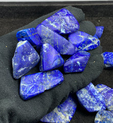 Drilled Lapis Lazuli Beads from Afghanistan – Blue Nuggets with Pyrite 463 g