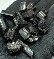 Black Tourmaline Rough Crystals from Pakistan – 133 g Mineral Lot