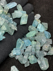Drilled Aquamarine Rough Crystals from Afghanistan – 140 g Mineral Lot