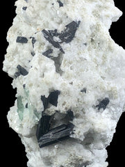 Schorl Tourmaline with Fluorite on Feldspar Matrix from Skardu, Pakistan – 978 g