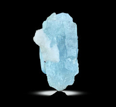 Etched Aquamarine Crystal with Schorl Tourmaline from Skardu