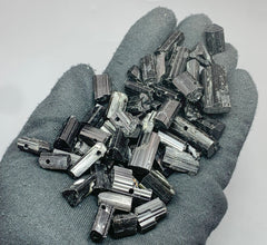 Drilled Black Tourmaline Crystals from Pakistan – 270 g Mineral Lot