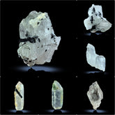 Quartz Crystals with Black Tourmaline from Pakistan – 416 g | 7 Pieces
