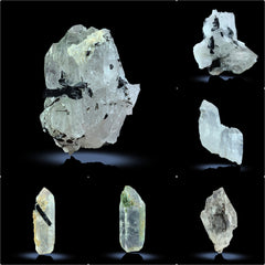 Quartz Crystals with Black Tourmaline from Pakistan – 416 g | 7 Pieces