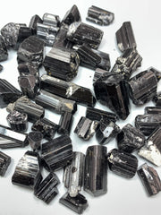 Black Tourmaline Rough Crystals from Pakistan – 133 g Mineral Lot