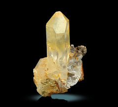 Natural Iron Coated Quartz Cluster on Matrix from Pakistan