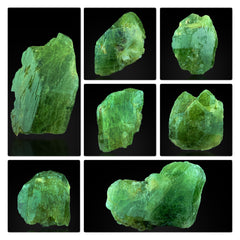 Diopside Crystals Lot from Afghanistan – 7 Mineral Specimens