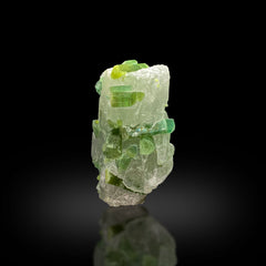 Green Tourmaline on Quartz Matrix Afghanistan