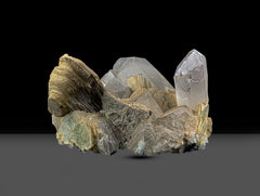 Aquamarine combined with Quartz and Muscovite Mica, Lot of 2