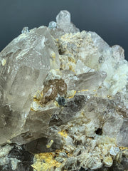 Smoky Quartz Crystals with Aquamarine on Matrix from Skardu, Pakistan