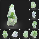 Green Tourmaline on Matrix with Quartz Specimens from Pakistan – 68 g | 6 Pieces