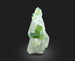 Green Tourmaline on Matrix with Quartz Specimens from Pakistan – 68 g | 6 Pieces
