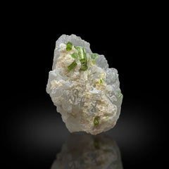 Green Tourmaline on Quartz Matrix Afghanistan