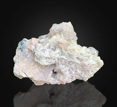 Blue Fluorite combined with Quartz Cluster on Matrix from Afghanistan